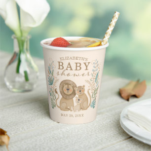 Safari-Dschungel-Löwe-Junge-Baby-Party Pappbecher