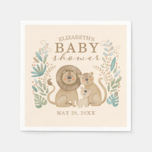 Safari-Dschungel-Löwe-Junge-Baby-Party Serviette