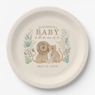 Safari-Dschungel-Löwen-Junge-Baby-Party Pappteller