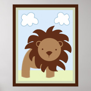 Safari Dschungel Löwenwand Art Poster/Print Poster