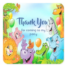 Safari Dschungel mit lächelnden Tieren Danke