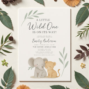 Safari-Dschungel-Wild-One-Baby-Party Einladung
