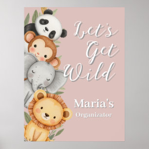 Safari-Dschungel Wildtier-Kinderzimmer Poster