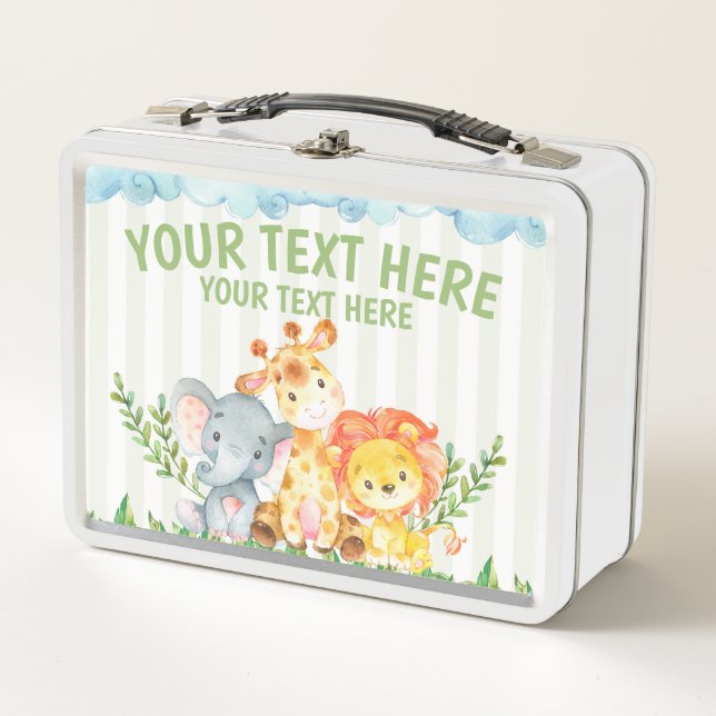 Safari-Dschungel-Zoo-Tier-MetallLunchbox Metall Brotdose (Vorderseite)