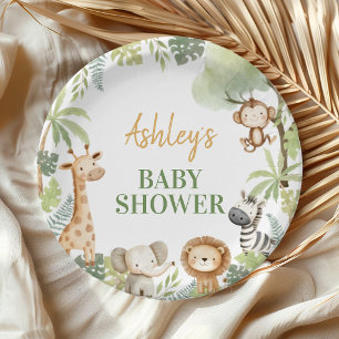 Safari-Dschungeltiere Baby Shower Papier-Teller Pappteller