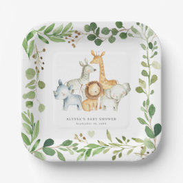 Safari-Dschungeltiere Baby Shower Papierplatten Pappteller