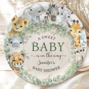 Safari-Dschungeltiere Baby Shower Tropisch Pappteller