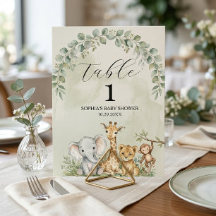Safari-Dschungeltiere Babyshower-Tisch Tischnummer