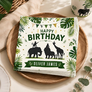 Safari-Dschungeltiere-Geburtstag Serviette