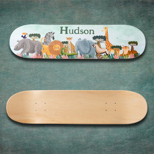 Safari-Dschungeltiere Kinder individuell gestaltet Skateboard