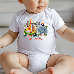 Safari-Dschungeltiere Kindergeburtstag Baby Strampler