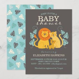 Safari Dschungle Boy Baby Dusche Einladung