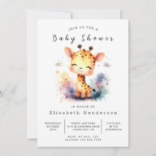 Safari Editable Giraffe Baby Dusche Einladung