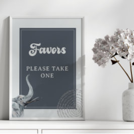 Safari Elephant Baby Duwer favorisiert Schild