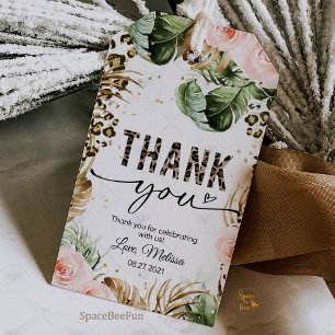 Safari Empreinte de léopard étiquette cadeau Encei