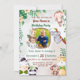 Safari et Jungle Invitations d'anniversaire pour e