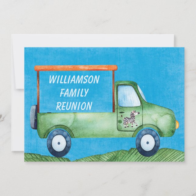 Safari-Familien-Wiedersehen-Picknick-Ereignis Einladung (Vorderseite)
