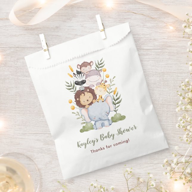 Safari Favor Bags - Jungle Animals Boy Baby Dusche Geschenktütchen (Ausgeschnitten)