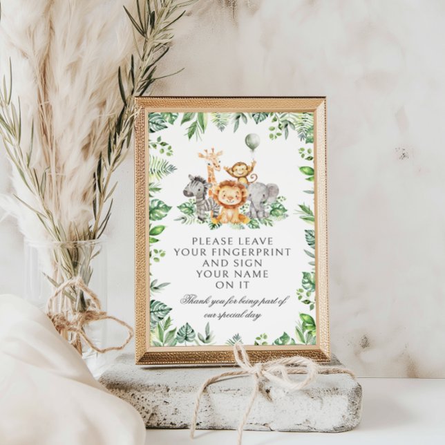 Safari Fingerprint Tree Baby Shower Games (Von Creator hochgeladen)