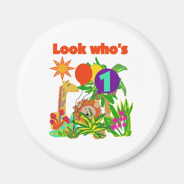 Safari First Geburtstag Magnet (Vorne)