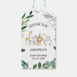 Safari Foliage Gender Neutral Baby Shower Geschenk Geschenkanhänger