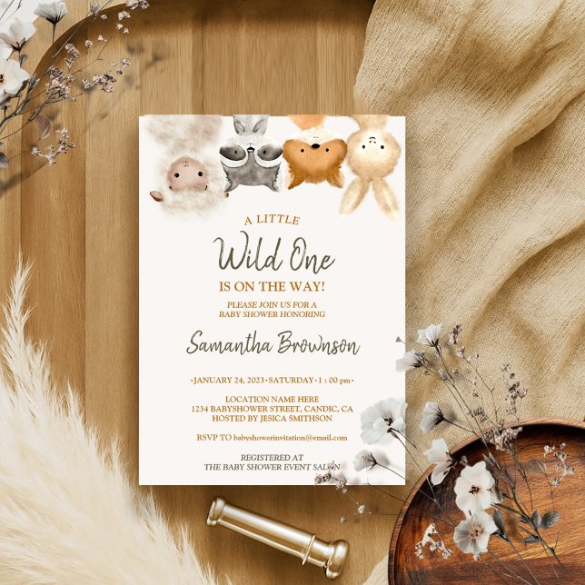 Safari Forest Animal Sheep Raccoon Fox Kaninchen Einladung (Von Creator hochgeladen)