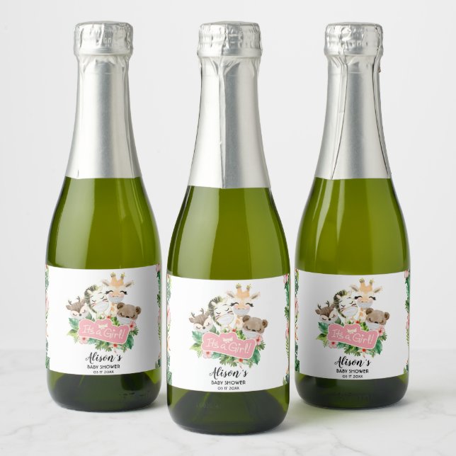 Safari Friends | Baby Shower Mini Sparkling Wine L (Flaschen)