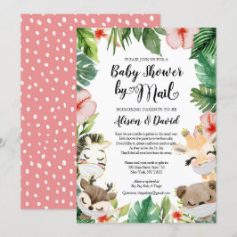 Safari Friends Gender Neutral Baby Shower by Mail Einladung