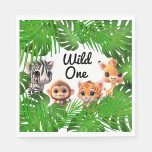 Safari Friends Giraffe zebra Affe Elefant Serviette