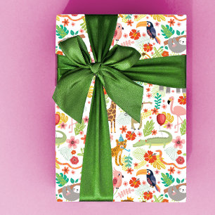 Safari-Geburtstag-Geschenkpapier, Safari-Tiere Geschenkpapier Set