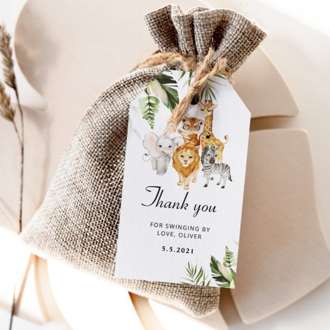 Safari Geburtstag vielen Dank Geschenkanhänger (Von Creator hochgeladen)