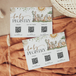 Safari Gender Neutral Baby Shower Registry Card Begleitkarte