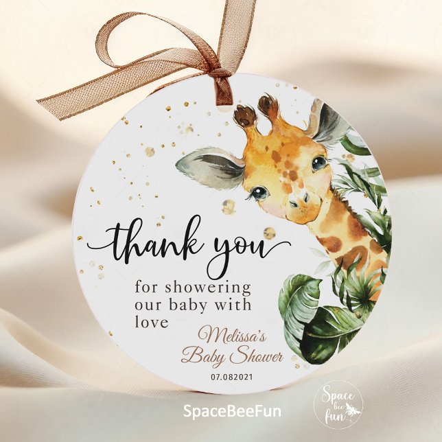 Safari Giraffe Baby Dusche Geschenkanhänger (Safari Baby Shower, Giraffe Favor Tags, Jungle Theme, Thank You Tags, Wild Adventure, Animal Safari,)