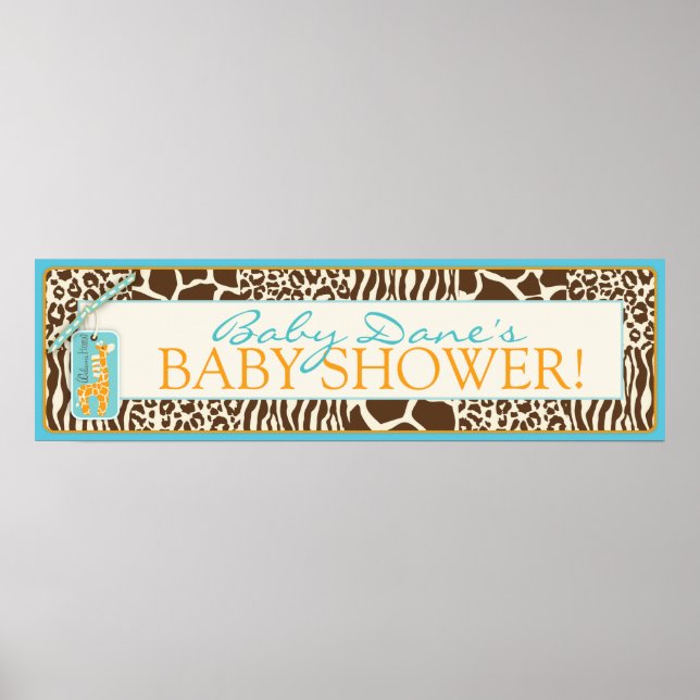 Safari Giraffe Baby Shower Banner Poster (Vorne)