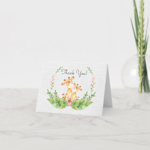 Safari Giraffe Baby shower Merci Note