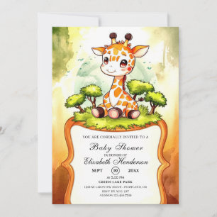 Safari Giraffe Babydusche Einladung