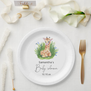 Safari Giraffe Babydusche Pappteller