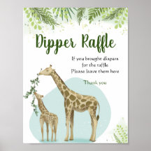Safari Giraffe Blätter Kinderdusche Windelwürfel R