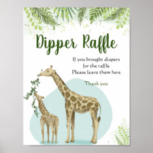 Safari Giraffe Blätter Kinderdusche Windelwürfel R Poster
