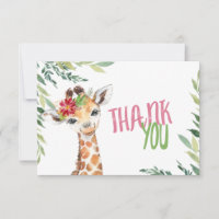Safari Giraffe Pink Danke Karte