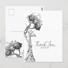 Safari Giraffe Thema Postcard Design Postkarte