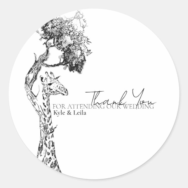 Safari Giraffe Theme Sticker (Vorderseite)