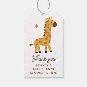 Safari-Giraffen-Baby-Party Dankeschön Süßes Tier Geschenkanhänger