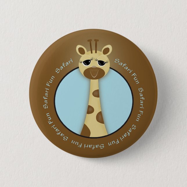 Safari-Giraffen-Knopf Button (Vorderseite)
