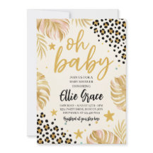 Safari Gold Leopard Print Baby Dusche Einladung