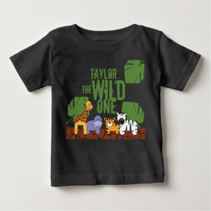 Safari Green type WILD ONE 1. Geburtstag Baby T-shirt