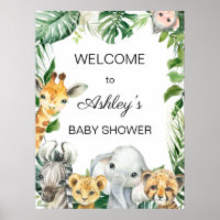 Safari Greenery Baby Shower Willkommenspender