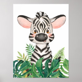Safari im Dschungel Baby Zebra Poster