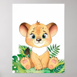 Safari im Jungle Baby Lion Cub Poster