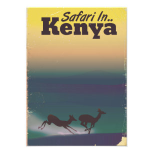 Safari in Kenia Urlaubsposter Fotodruck